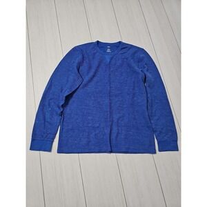 Sonoma Mens Thermal Knit Long Sleeve Crew Neck Shirt Blue‎ Size Large
